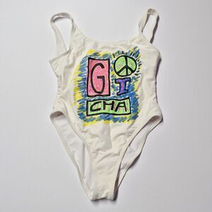 Gotcha Icons of Culture Retro 90s Style RAVE Neon One Piece Swimsuit NWOT S